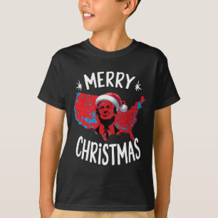 Trump Red Election Map frohe Weihnachten Trump Win T-Shirt