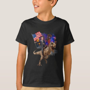 Trump Reitet Auf Einem Dinosaurier T-Rex Unterstüt T-Shirt