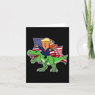 Trump Reitet Auf Einem Dinosaurier Trex Lustig Mer Karte