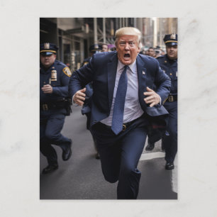Trump rennt von Polizei Funny Postkarte