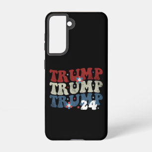 Trump Retro Groovy Blume 24 Wahlen 2024 Samsung Galaxy Hülle