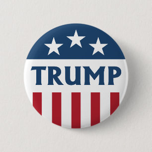 TRUMP Retro Kampagne Design Stars & Streifen Flag Button