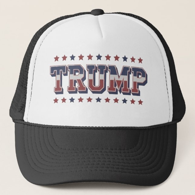 Trump Retro Patriotic Truckerkappe (Vorderseite)