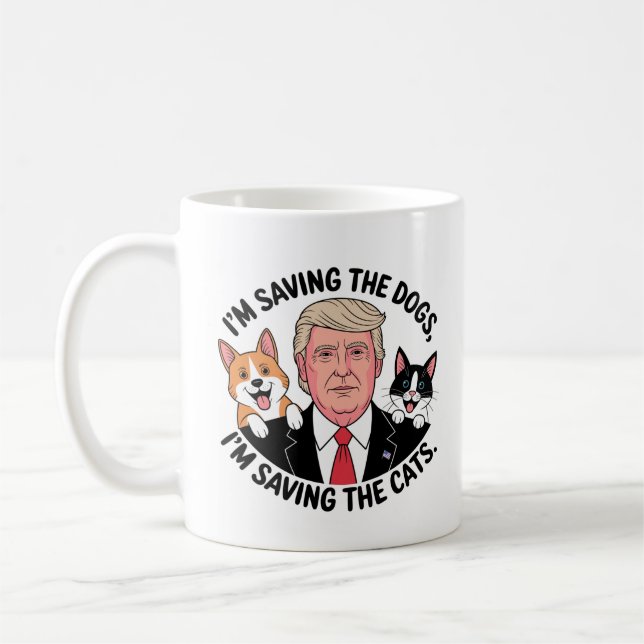 Trump Rette die Tiere (gerundet) Kaffeetasse (Links)