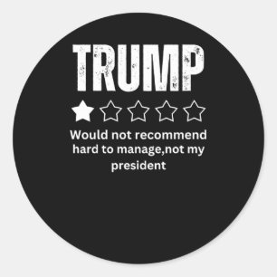 Trump Review not my President 2025 Runder Aufkleber