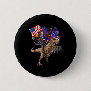 Trump Riding A Dinosaur T-rex unterstützt Trump 20 Button
