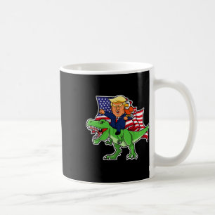 Trump Riding A Dinosaur Trex Funny Merica Patrioti Kaffeetasse