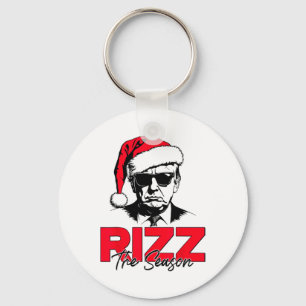Trump Rizz The Season Funny Trump 2024 Xmas Pink S Schlüsselanhänger