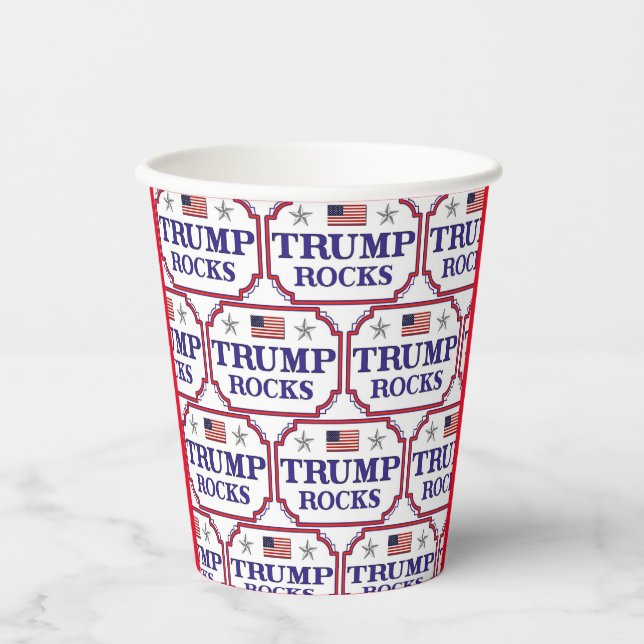 Trump Rocks Paper Cups Pappbecher (Vorderseite)