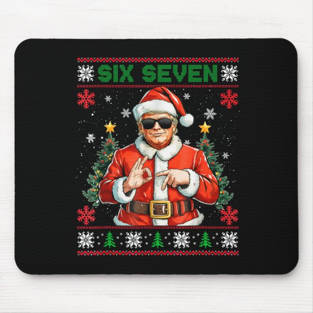 Trump sagt 67 Meme Six Seven Lustiges hässliches W Mousepad (Vorne)