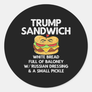 Trump-Sandwich Anti-Trump Vintage Runder Aufkleber