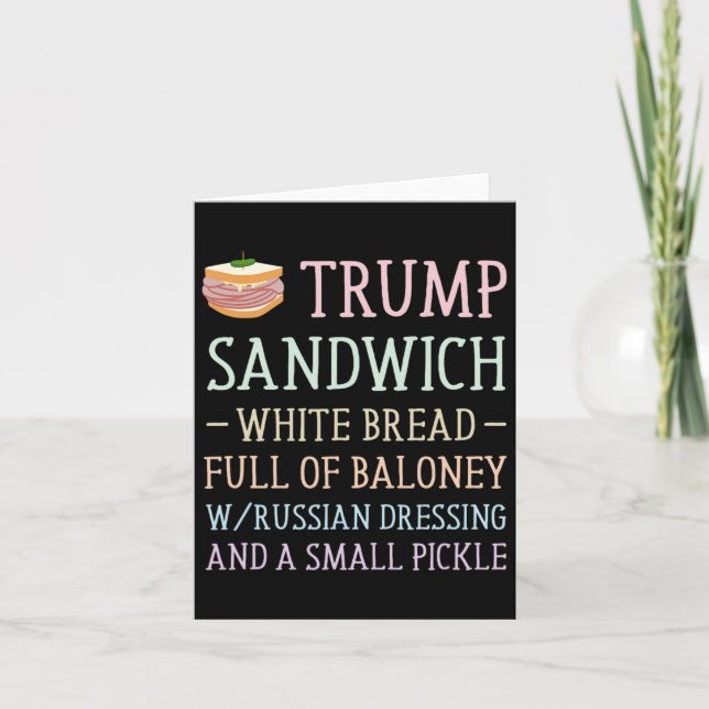Trump Sandwich Sign Funny Karte (Vorderseite)