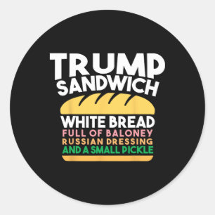 Trump-Sandwich Weißbrot voller einsamer russischer Runder Aufkleber