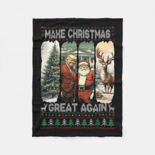 Trump Santa 47. Präsident Make Christmas Great Ag Fleecedecke