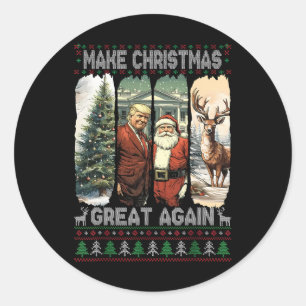 Trump Santa 47. Präsident Make Christmas Great Ag Runder Aufkleber