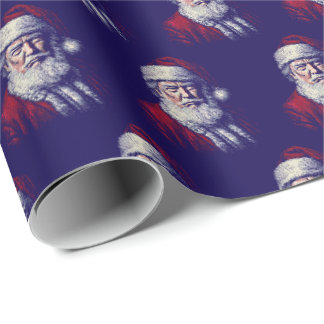 Trump Santa Hut Gesichts Lustige Weihnachts Kunst Geschenkpapier