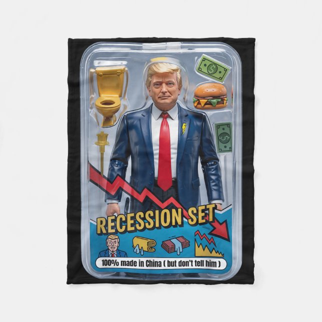 Trump Satire überlebte Rezession Box Set Action Fi Fleecedecke (Vorderseite)