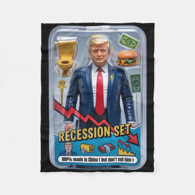 Trump Satire überlebte Rezession Box Set Action Fi Fleecedecke (Vorderseite)
