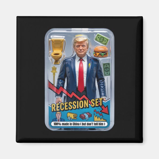 Trump Satire überlebte Rezession Box Set Action Fi Magnet (Vorne)