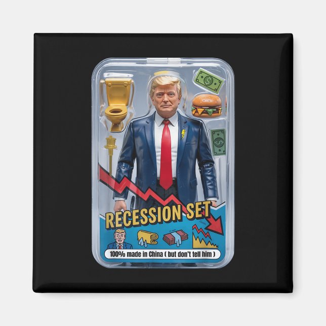 Trump Satire überlebte Rezession Box Set Action Fi Magnet (Vorne)