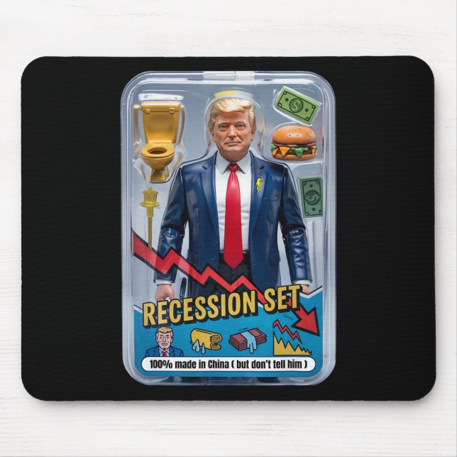 Trump Satire überlebte Rezession Box Set Action Fi Mousepad (Vorne)
