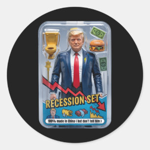 Trump Satire überlebte Rezession Box Set Action Fi Runder Aufkleber