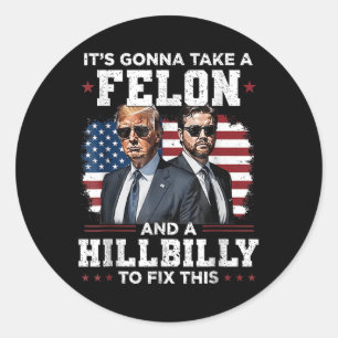 Trump schwindet auf seine Konna und holprig Runder Aufkleber