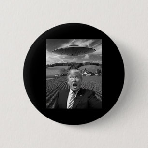 Trump Selfie mit Alien-Ufo Lustige Trump-Geschenke Button