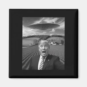 Trump Selfie mit Alien Ufo Lustige Trump Geschenke Magnet