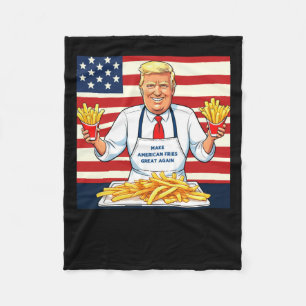 Trump Serving Mcdonalds Fries Fleecedecke