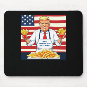 Trump Serving Mcdonalds Fries Mousepad