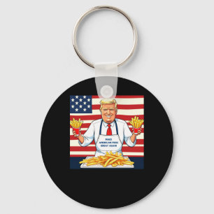 Trump Serving Mcdonalds Fries Schlüsselanhänger