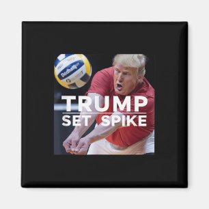 Trump Set Spike Funny Political Volleyball Player Magnet