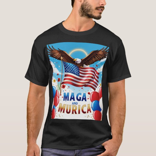Trump Shirt American Flag Team Murica MAGA (Vorderseite)