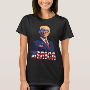 Trump Shirt Merica Trump Sungl US Flag 4. Juli