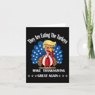 Trump, sie essen den Truthahn-Erntedank-Spaß Karte