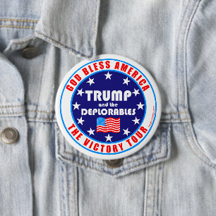 Trump Sieg Tour Gott segne Amerika Patriotic Button
