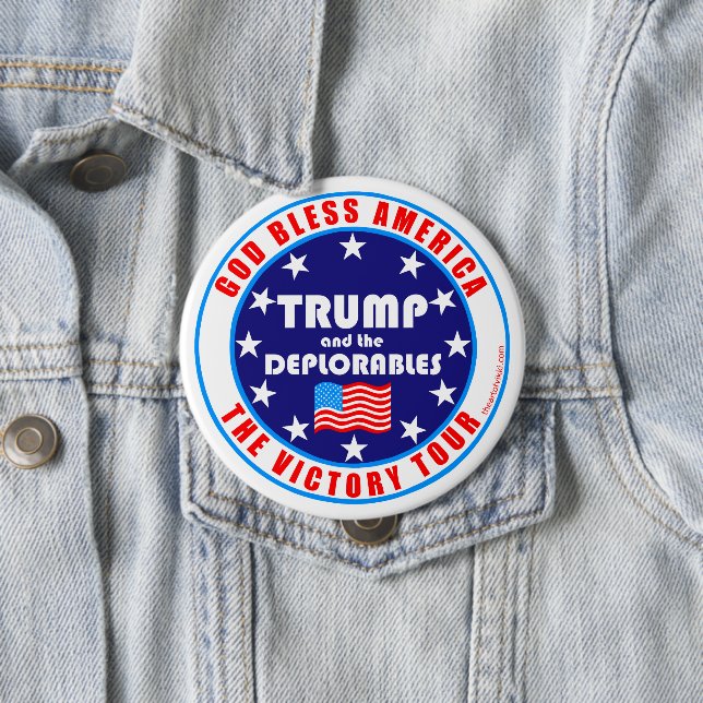 Trump Sieg Tour Gott segne Amerika Patriotic Button (Beispiel)