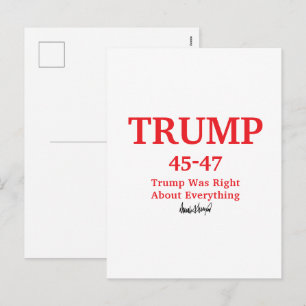 Trump-Signatur 45-47 Personalisierter Name Feiertagspostkarte