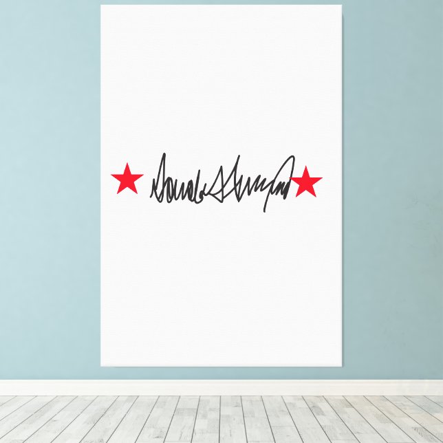 Trump-Signatur Leinwanddruck (Insitu (Holzboden))