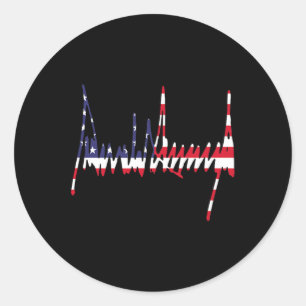 Trump Signature USA Flag 47. Präsident Inaugur Runder Aufkleber