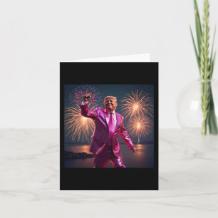 Trump Silvester 2025: Vibrant Pink Anzug Celebr Karte