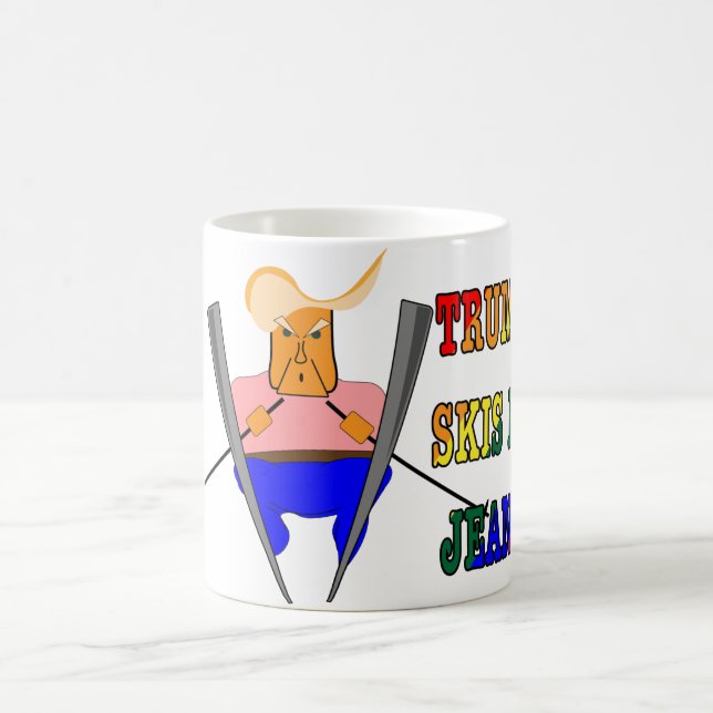 Trump Skis in Jeans Kaffeetasse (Mittel)