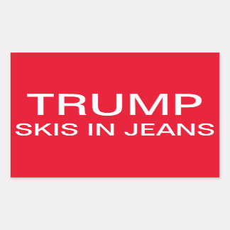 Trump Skis in Jeans Rechteckiger Aufkleber