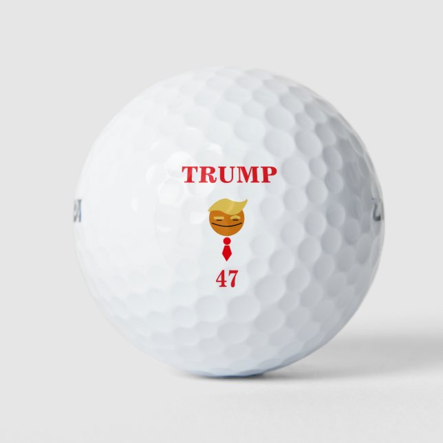 Trump Smile Face mit Krawatte, 47 Golfball (Vorderseite)