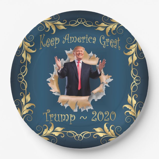 Trump Souvenir Breakout Gedenkpapier Teller (Vorderseite)