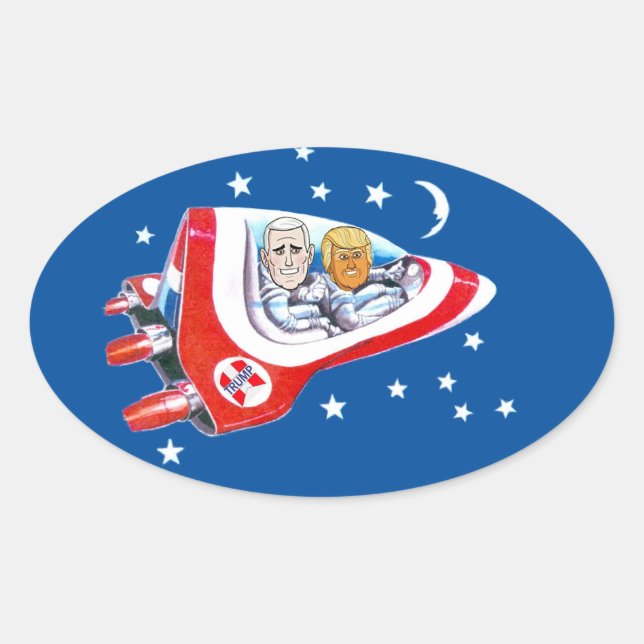 Trump Space Force Ovaler Aufkleber (Vorderseite)