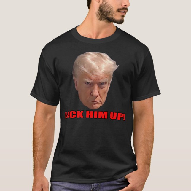 Trump sperrt ihm auf T-Shirt (Vorderseite)