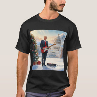 Trump spielt Electric Guitar Christmas US-Hauptsta T-Shirt