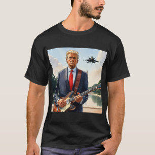 Trump spielt Electric Guitar Washington Monument T-Shirt